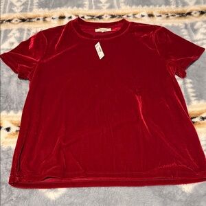 Madewell Red Velvet Short Sleeve Tee